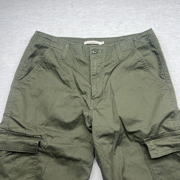Levi's 94 baggy pants cargo green womens 30x(30 actual 29"" Drawstring - Picture 2 of 9